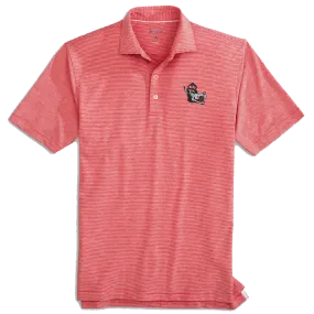 NC State Wolfpack Johnnie-O Red and White Striped Slobbering Wolf Lyndon Polo