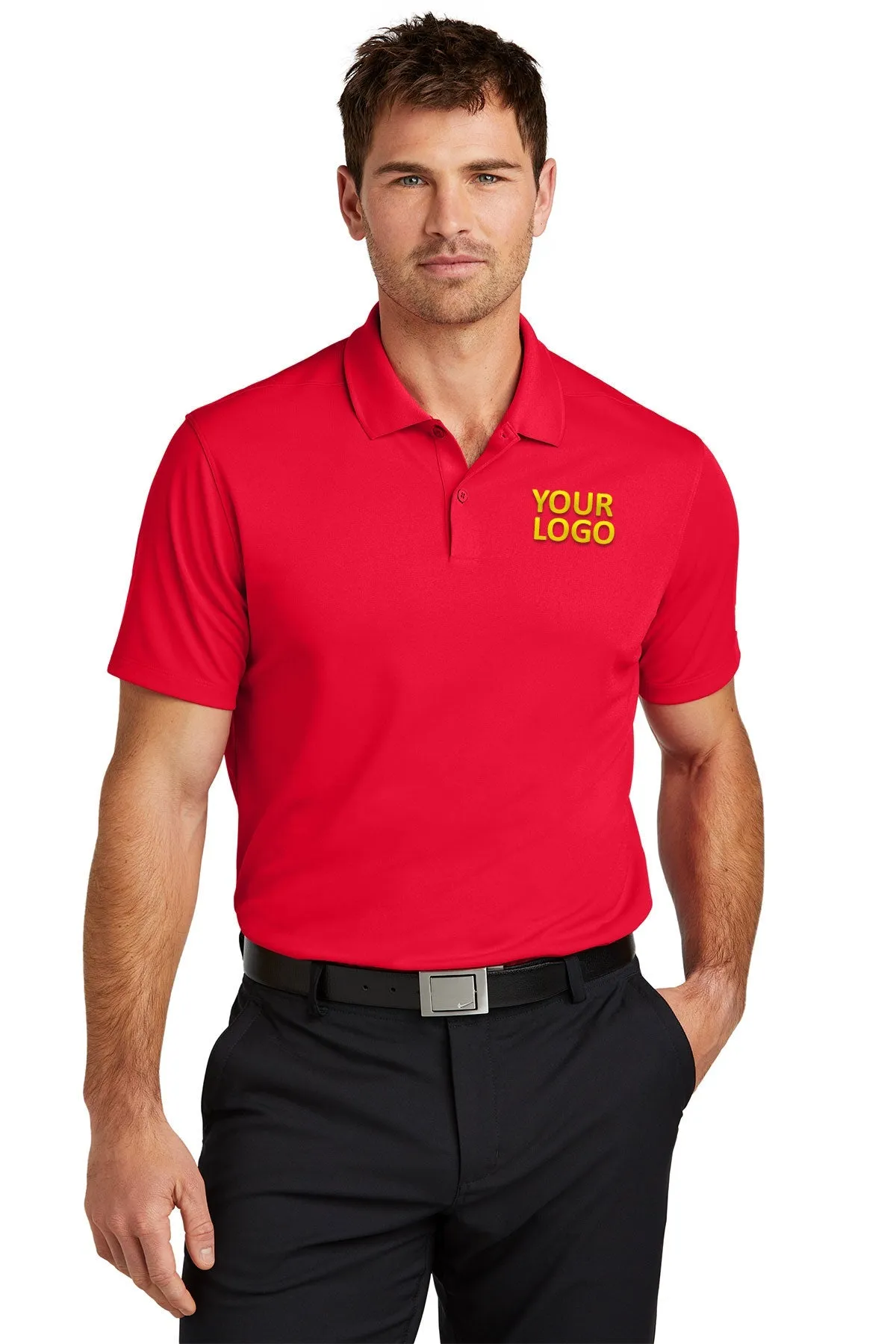 Nike Victory Solid Custom Polos, University Red