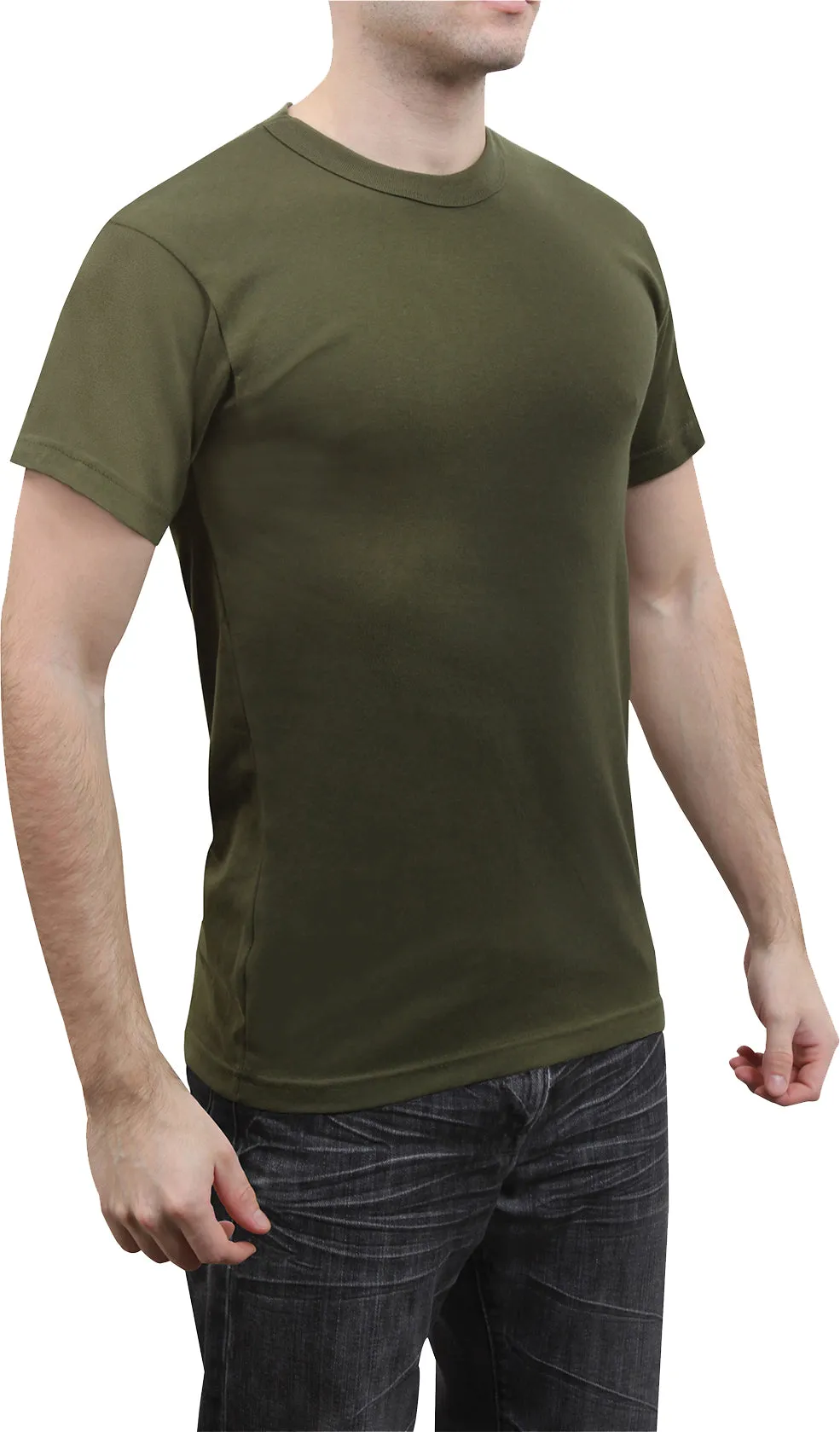 Olive Drab - Military GI Type Short Sleeve T-Shirt - Polyester Cotton