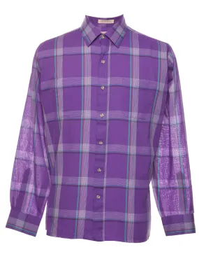 Purple Checked Shirt - L