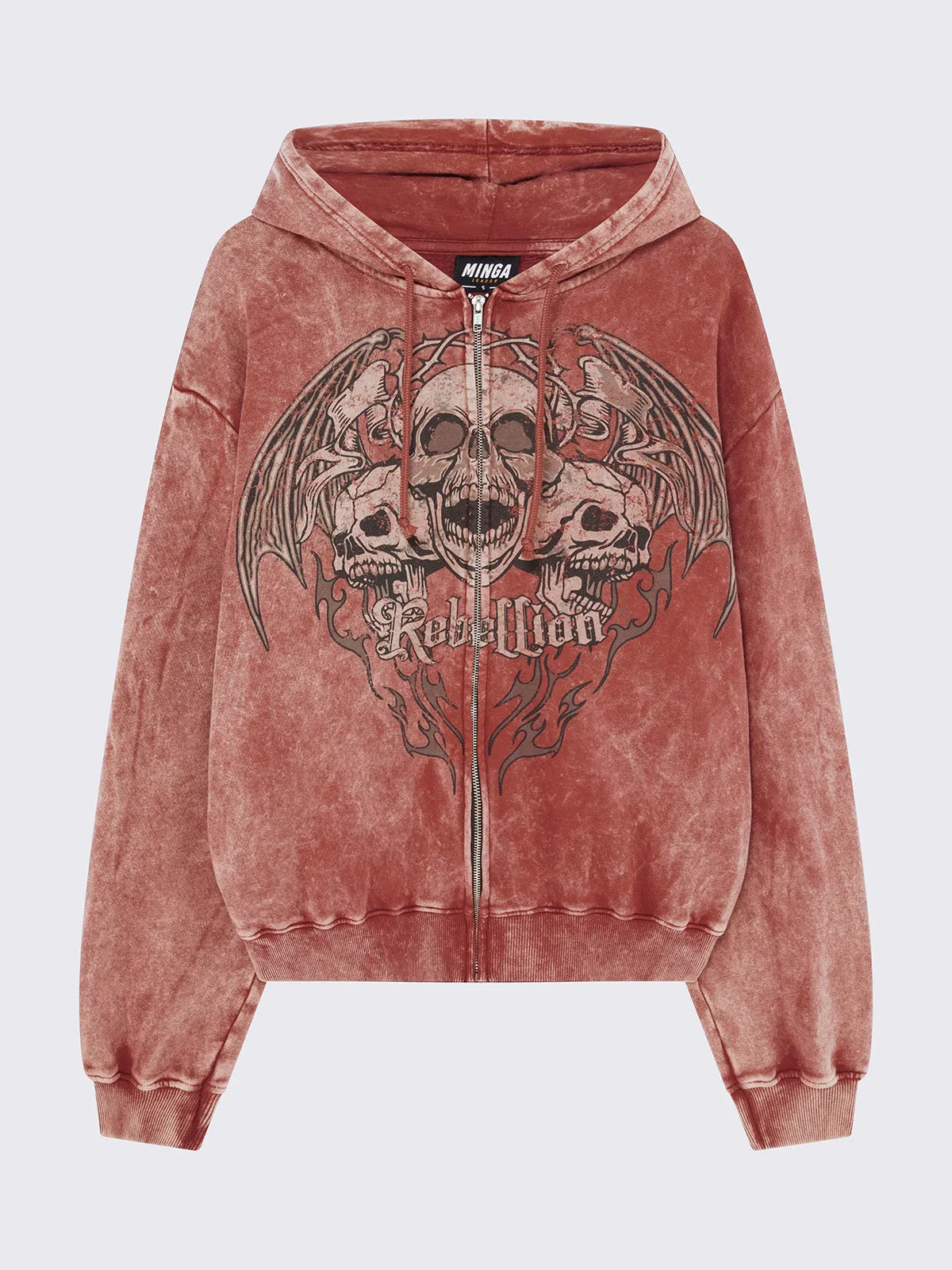 Rebellion Wash Zip Up Hoodie