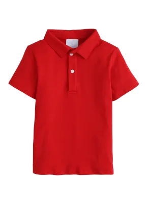 Short Sleeve Solid Polo - Red