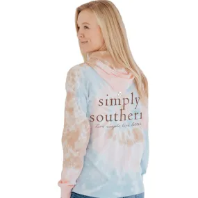 Simply Southern "Live Simple Live Better" Brown and Pink Tie Dye Hoodie