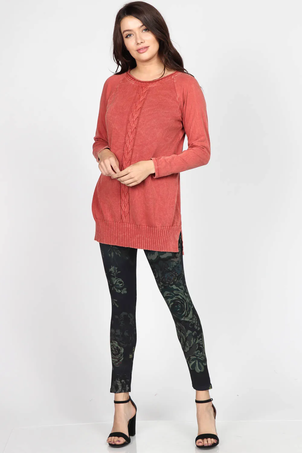 Single Cable Sweater Knit Tunic