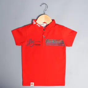 Solid Collared Aesthetic T-Shirt for Boys