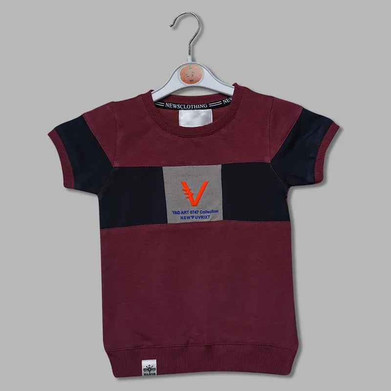 Solid Lining Pattern T-Shirts for Boys