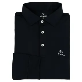 Solid | Long Sleeve Performance Polo | Solid - Black