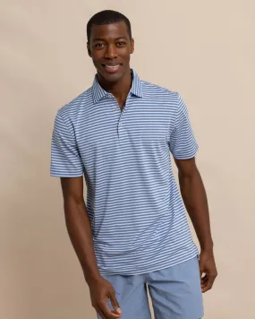 Southern Tide Men's Short Sleeve Driver Carova Stripe Polo / Coronet Blue