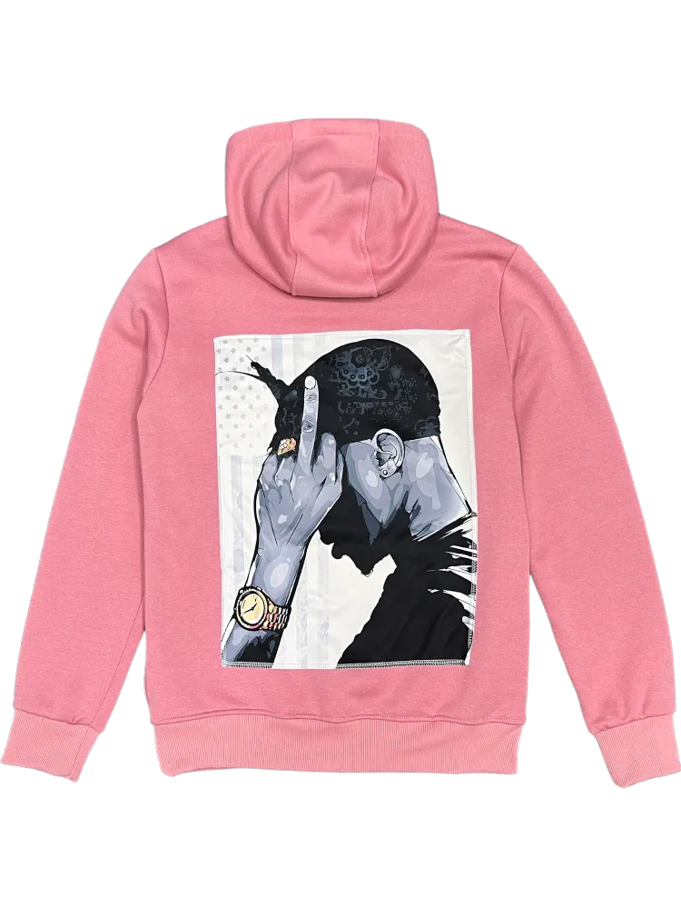 Tailored recreation Pink Men's Pullover Graphic Hoodies Heavy Blend