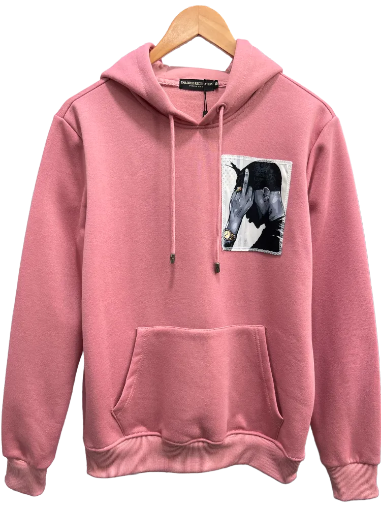 Tailored recreation Pink Men's Pullover Graphic Hoodies Heavy Blend