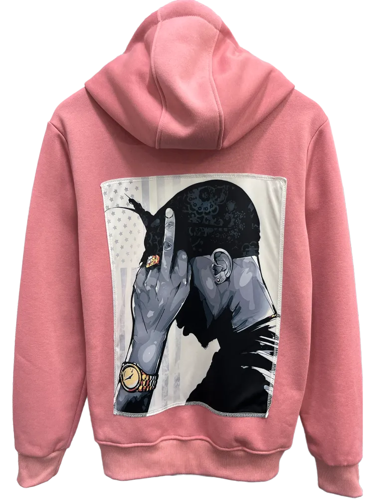 Tailored recreation Pink Men's Pullover Graphic Hoodies Heavy Blend