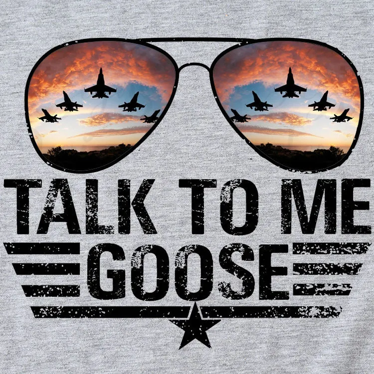 TALK TO ME GOOSE Summer Letter Print Crew Neck Short Sleeve T-Shirt