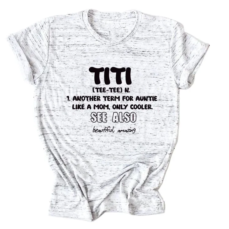 TITI TEE TEE Summer Letter Crew Neck Loose Short Sleeve Women's T-Shirt