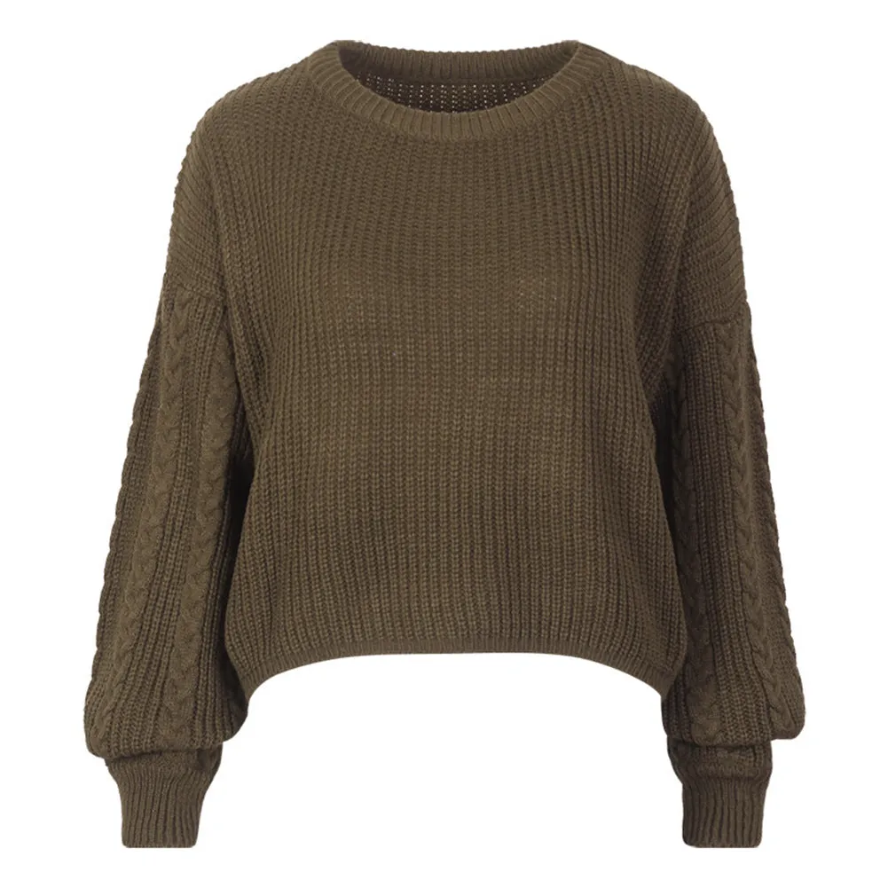 Twist Round Neck Knitting Sweaters