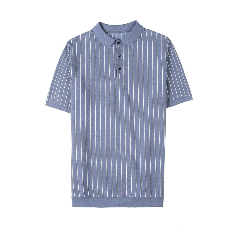 Two-Toned Fine Striped Polo Shirt