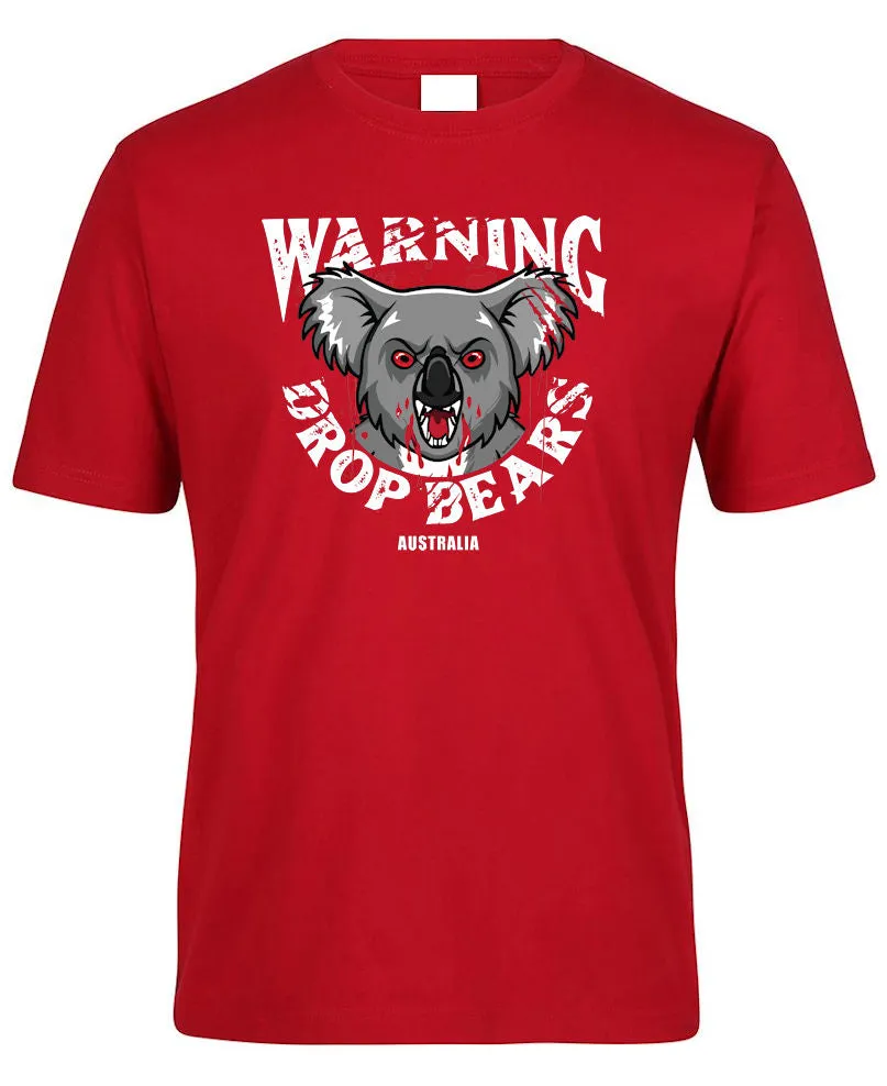 Warning Drop Bears Adults Koala T-Shirt (Various Colours)