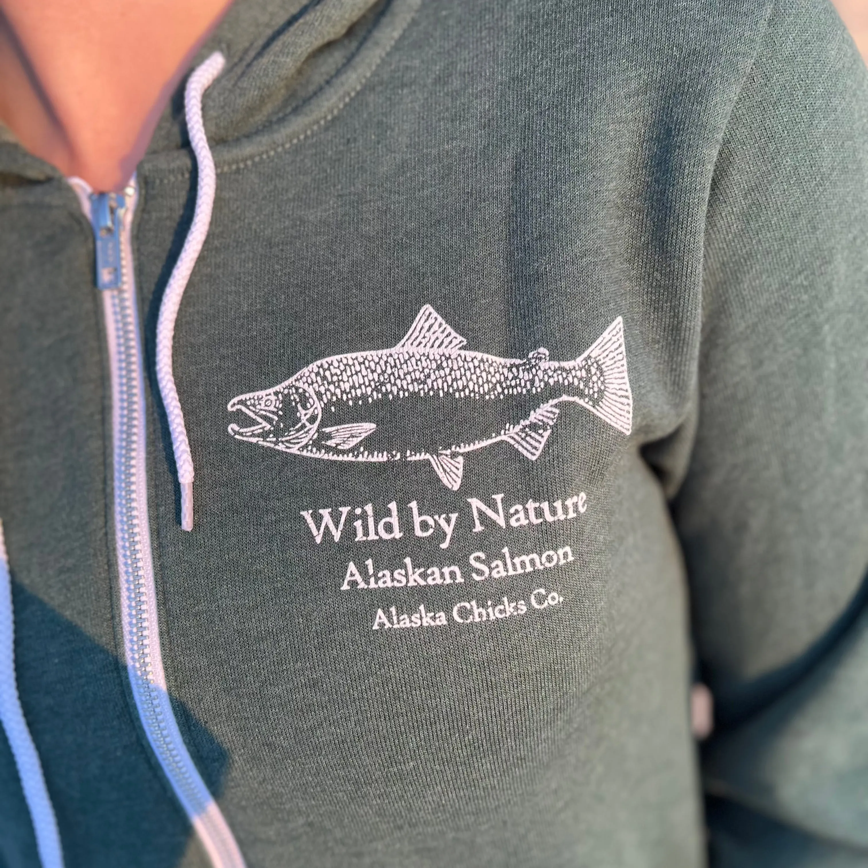 Wild Alaskan Salmon Zip-Up Hoodie