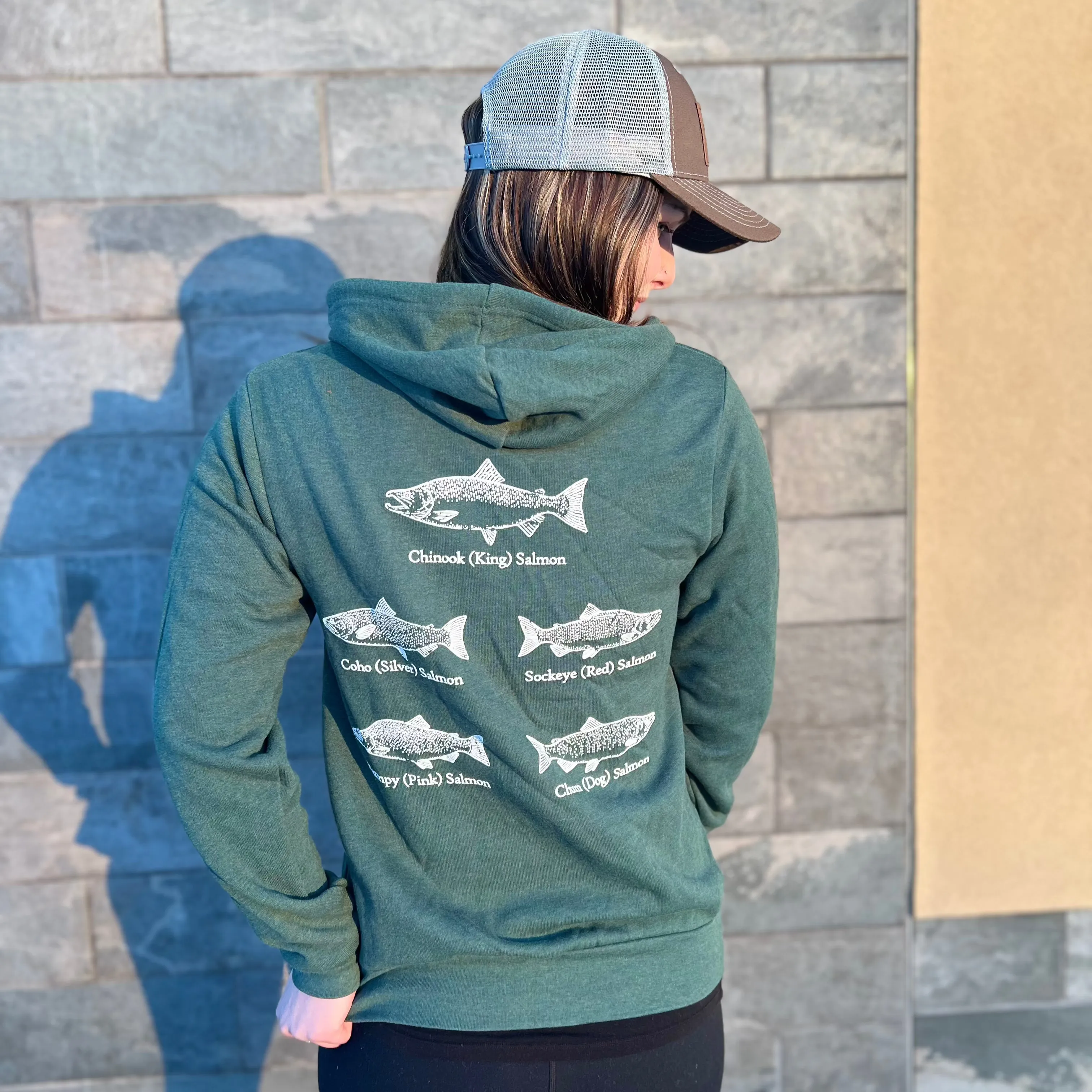 Wild Alaskan Salmon Zip-Up Hoodie