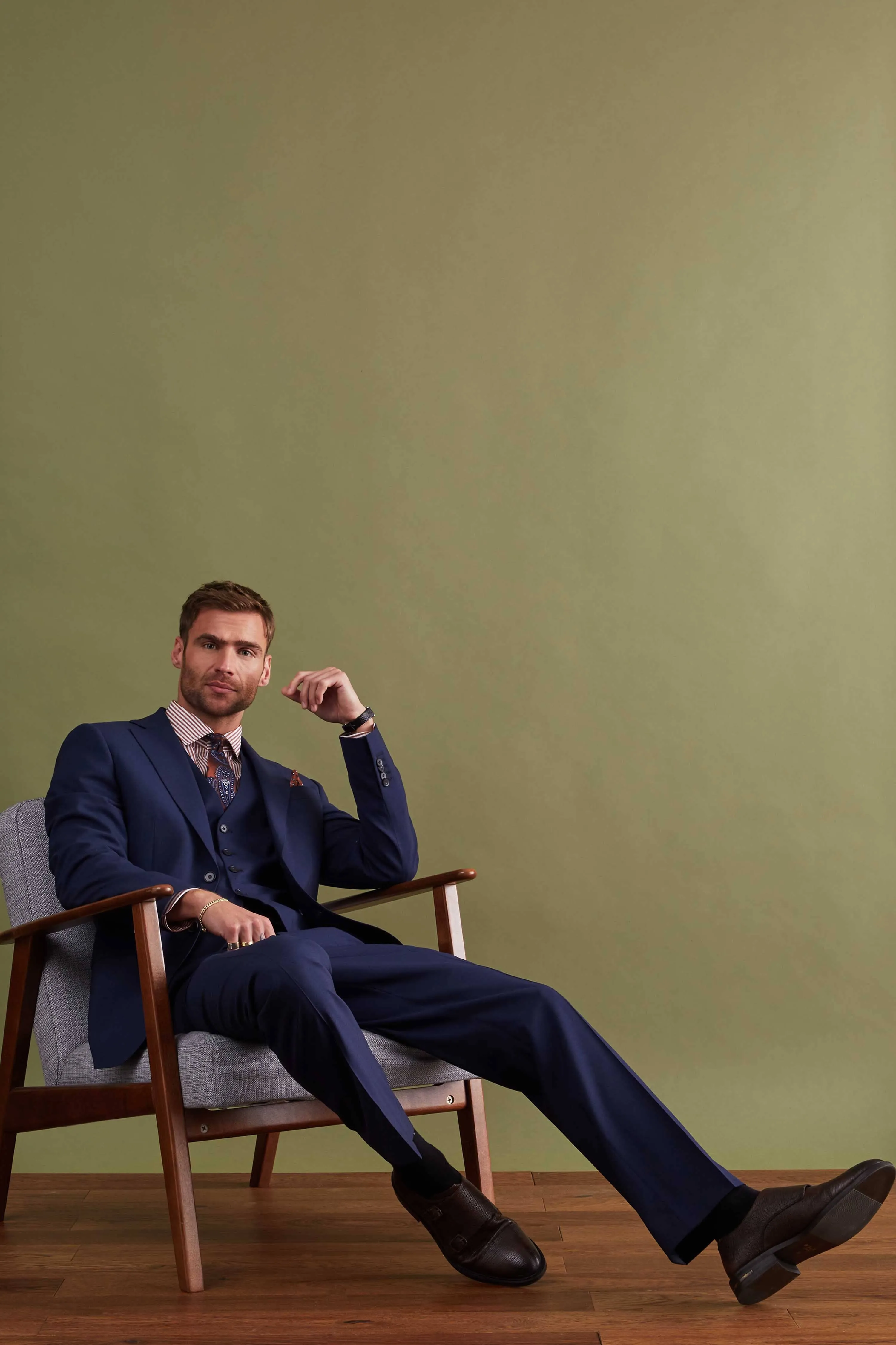 Wilder Tailored Fit Navy Wool Suit - ARCHIVE