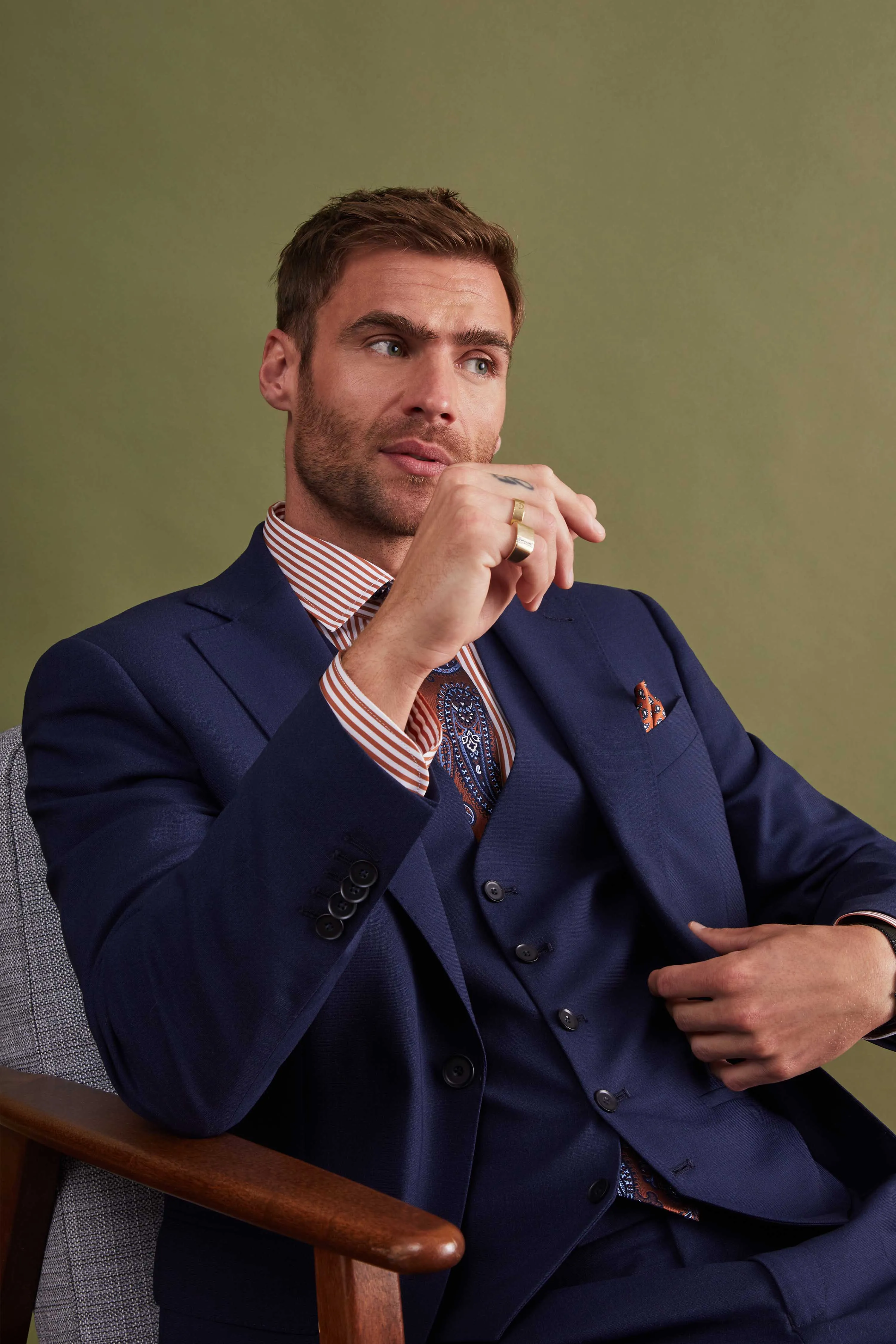 Wilder Tailored Fit Navy Wool Suit - ARCHIVE